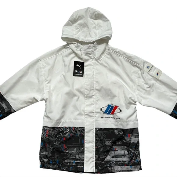 PUMA Men's BMW Motorsport Woven Hooded Jacket White - Picture 3 of 12